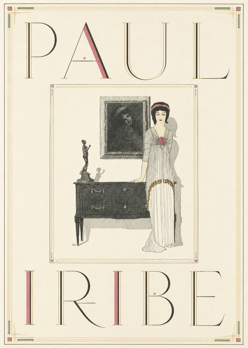 Paul Iribe Elegant Figure in Art Deco Interior No5 - Plakat
