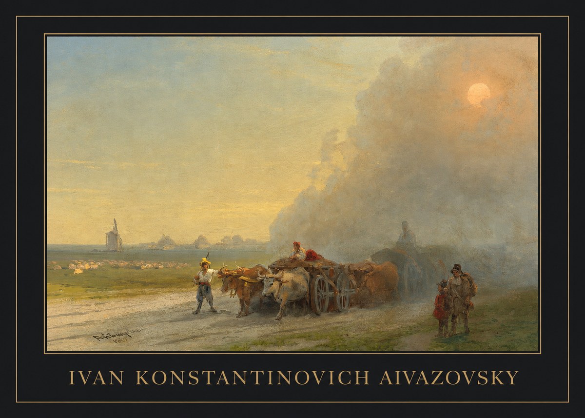 Ivan Konstantinovich Aivazovsky Landscape with Oxen No5 - Plakat