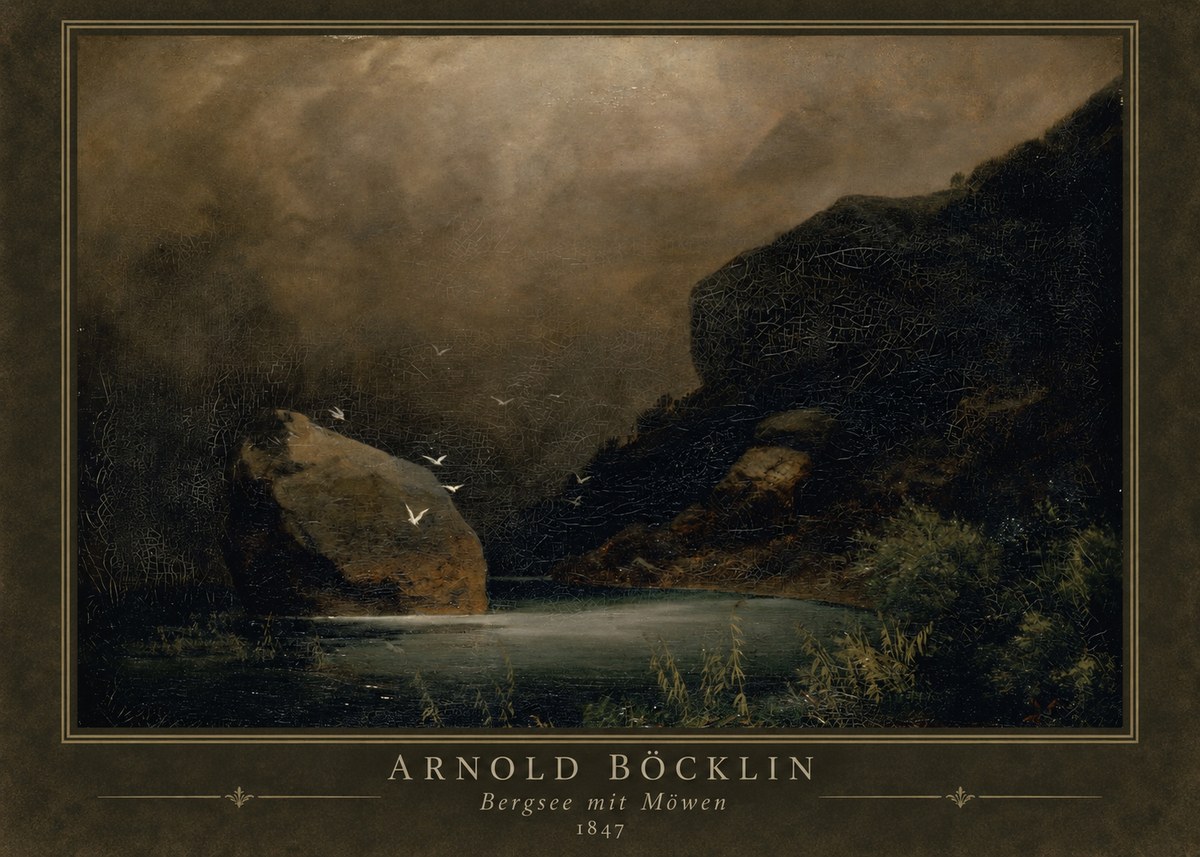 Arnold Böcklin Bergsee Mit Möwen No1 - Plakat