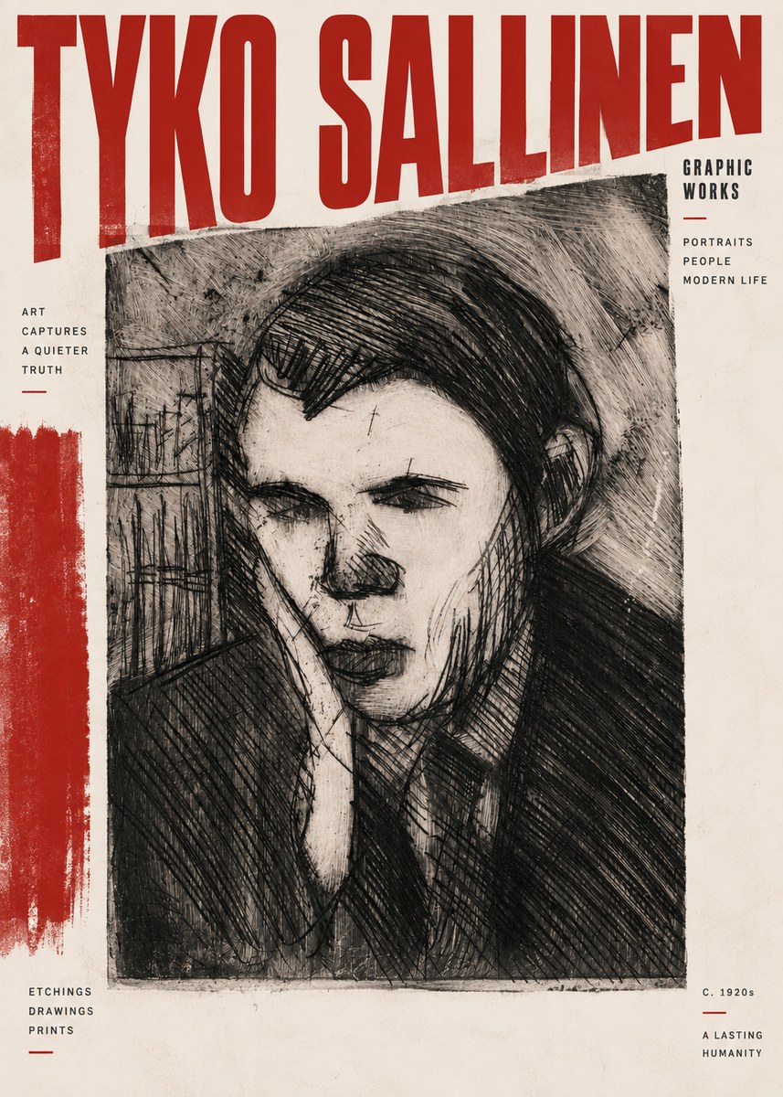Tyko Sallinen Portrait of a Young Man No2 - Plakat