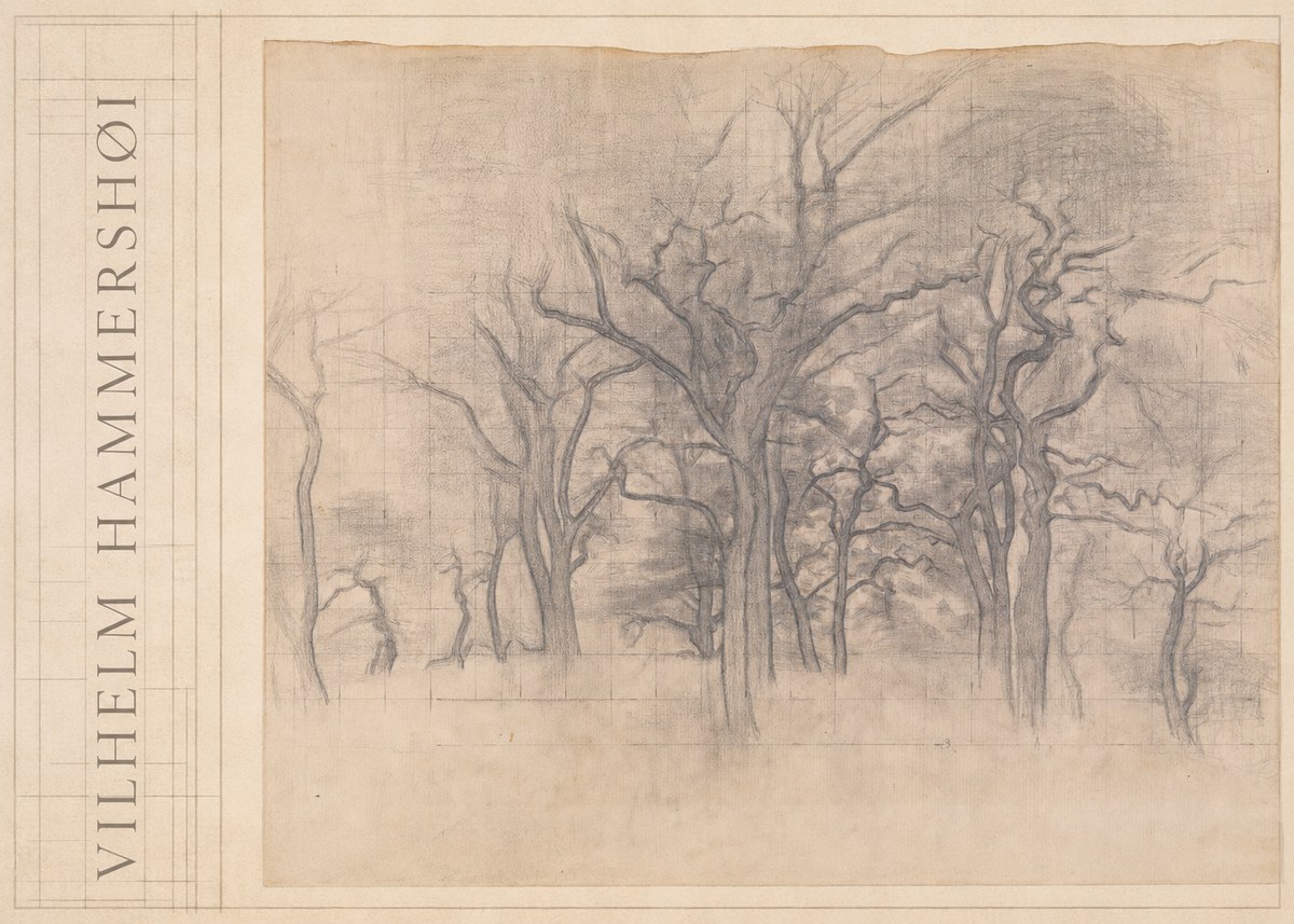 Vilhelm Hammershøi Oak Trees No3 - Plakat