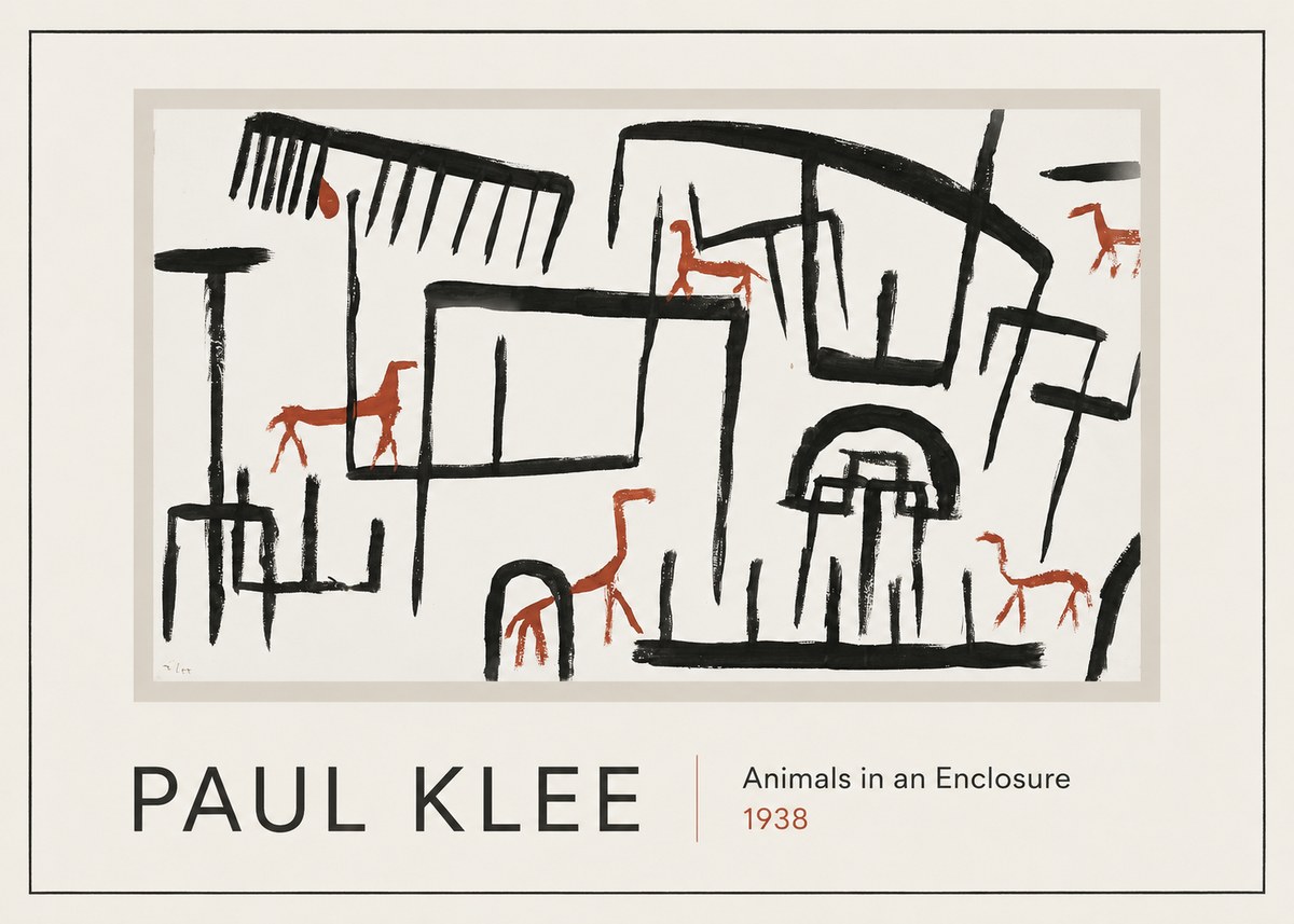 Paul Klee Animals in an Enclosure No1 - Plakat