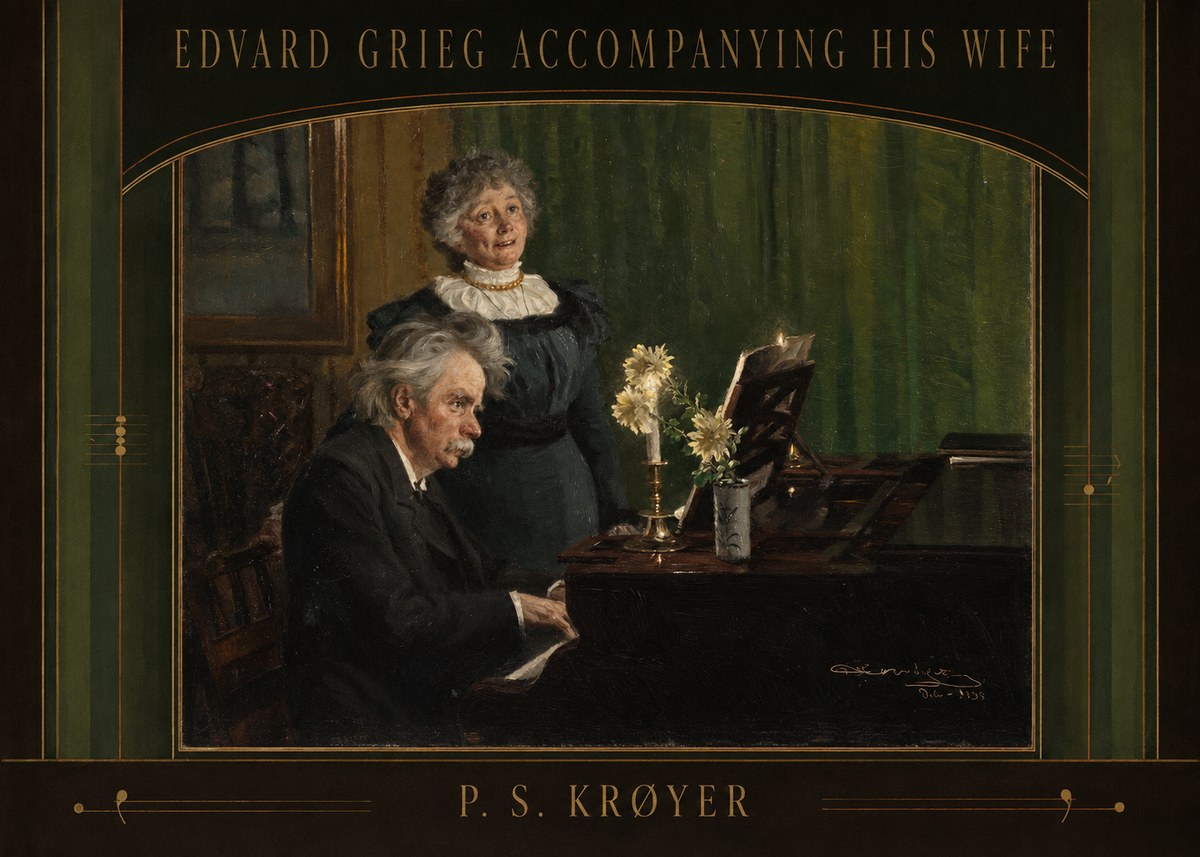 P.S. Krøyer Edvard Grieg Accompanying His Wife No6 - Plakat