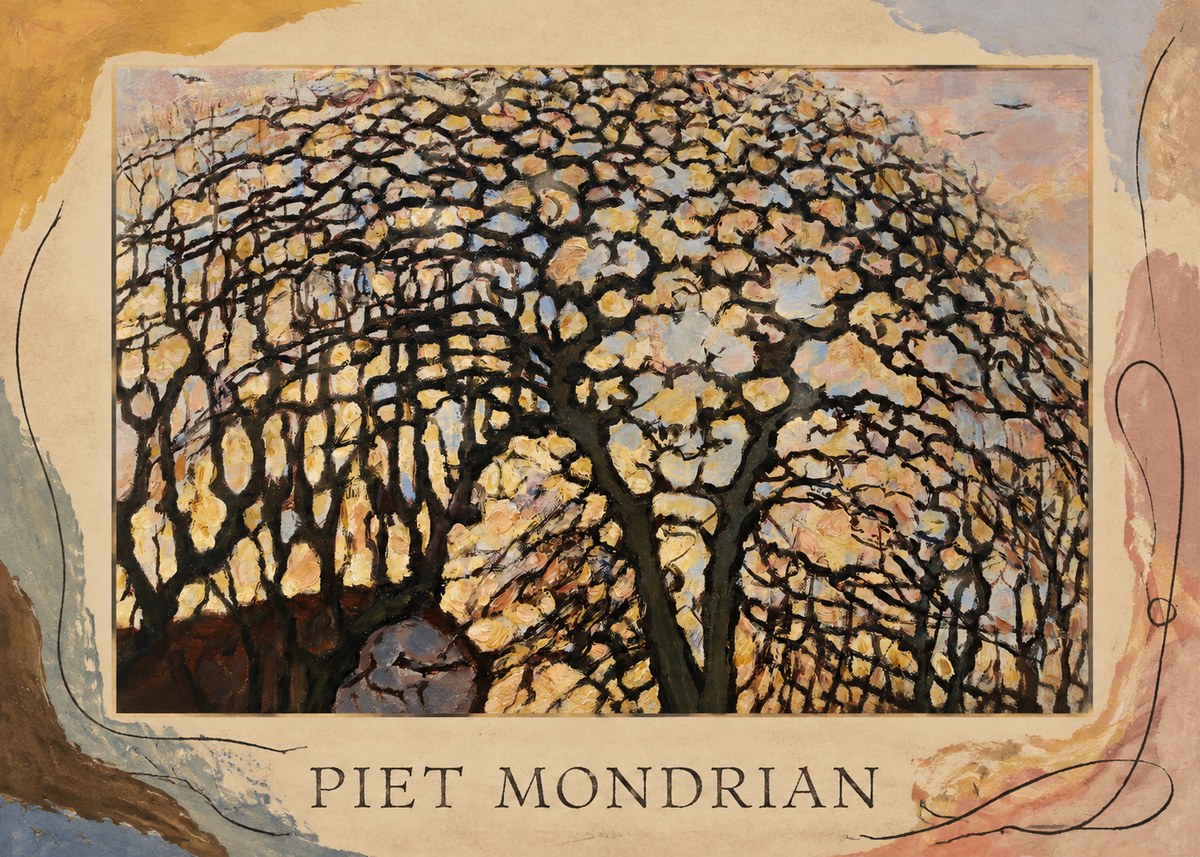 Piet Mondrian Avond (Evening); the Red Tree No5 - Plakat