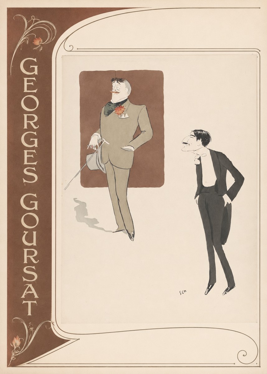 Georges Goursat Two Stylish Gentlemen No2 - Plakat
