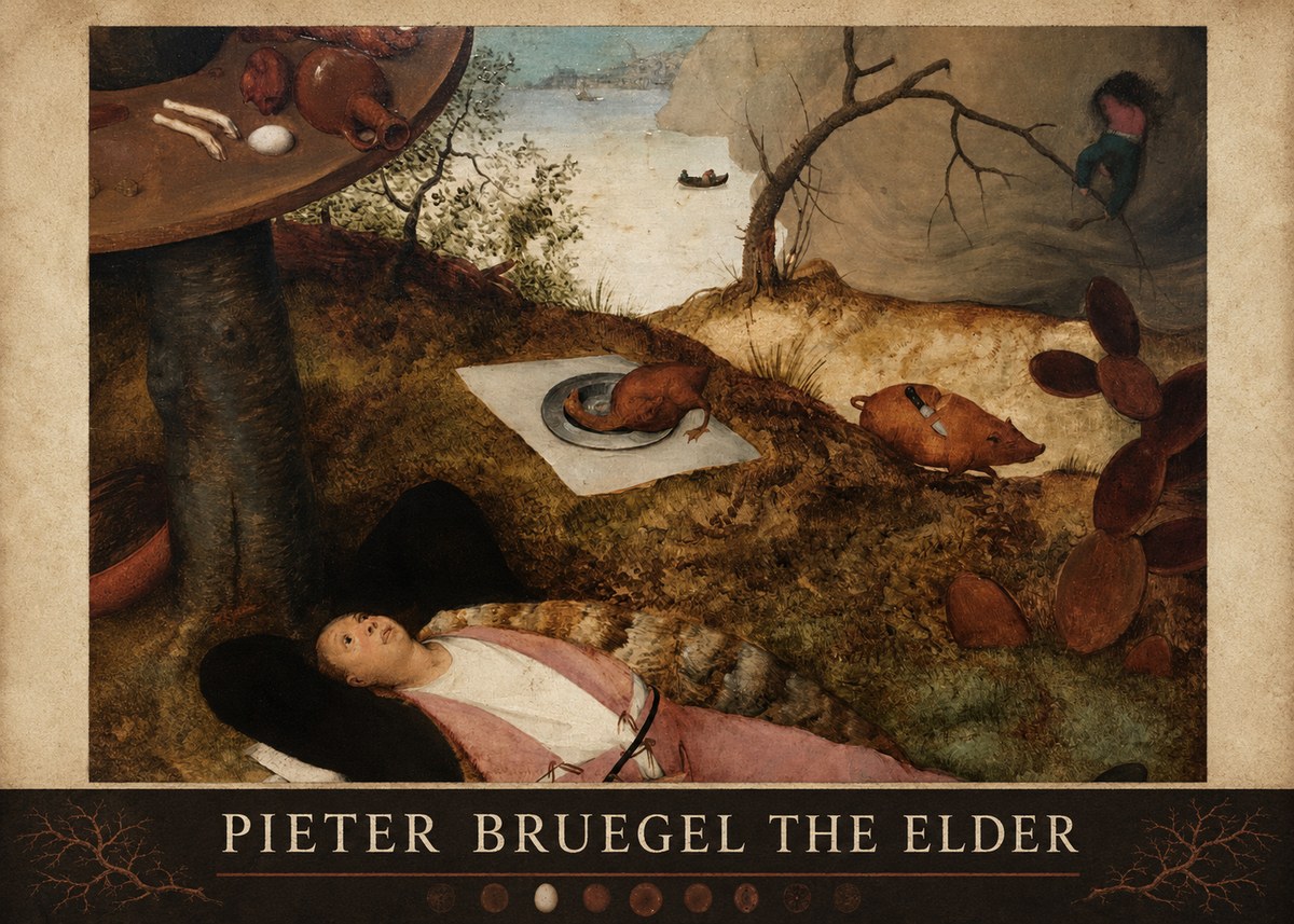 Pieter Bruegel The Land of Cockaigne II No6 - Plakat