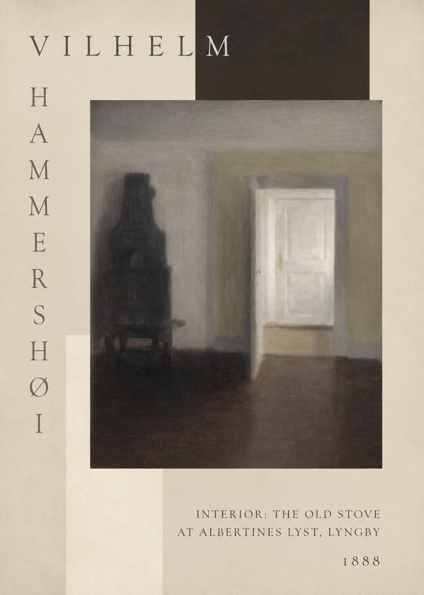 Vilhelm Hammershøi Interior: the Old Stove at Albertines Lyst, Lyngby No6 - Plakat