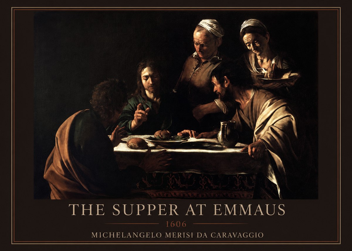 Michelangelo Merisi da Caravaggio The Supper at Emmaus II No1 - Plakat