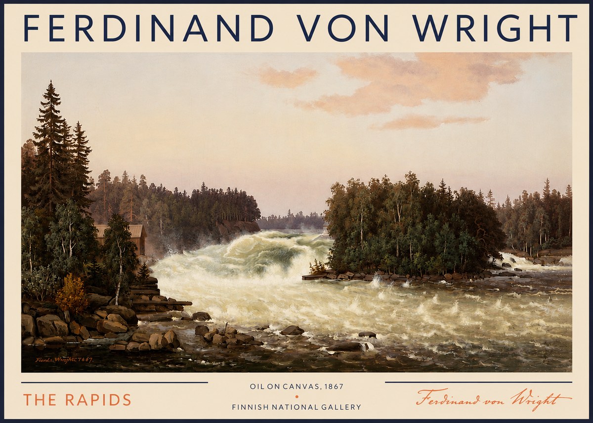 Ferdinand von Wright The Rapids No4 - Plakat