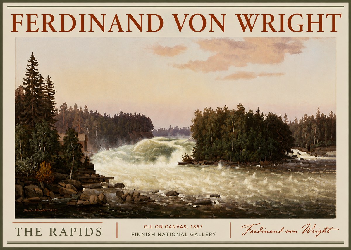Ferdinand von Wright The Rapids No6 - Plakat