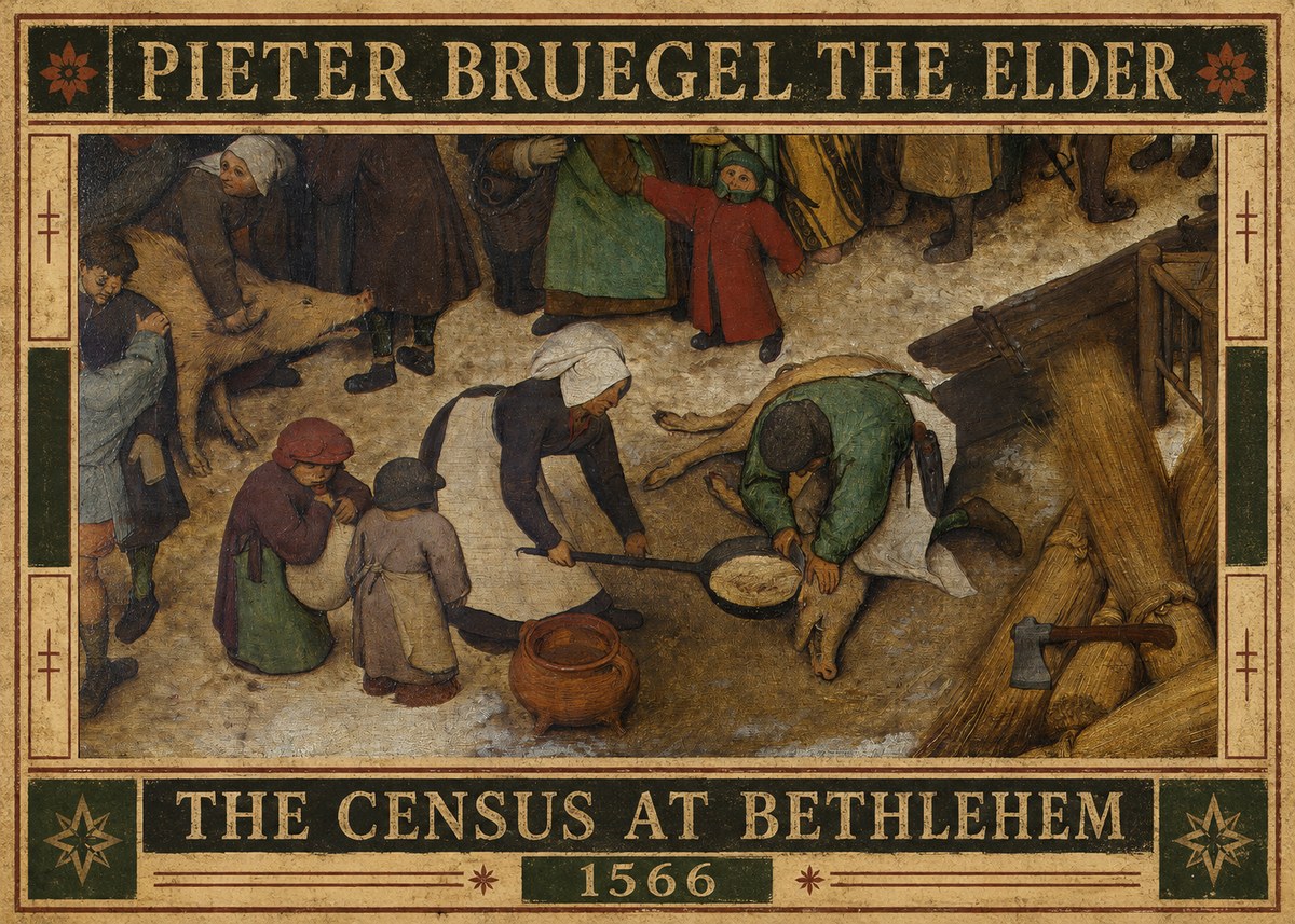 Pieter Bruegel The Census at Bethlehem VI No6 - Plakat