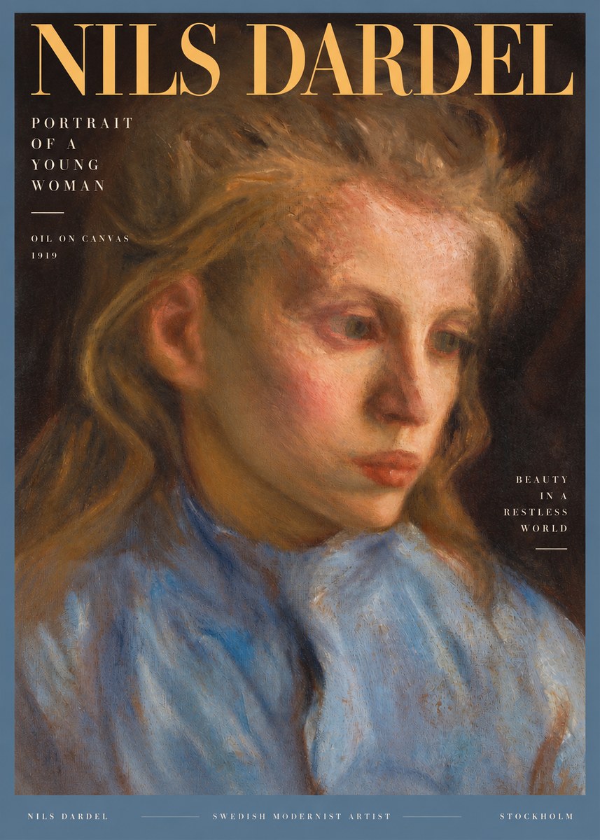 Nils Dardel Portrait of a Young Woman No3 - Plakat