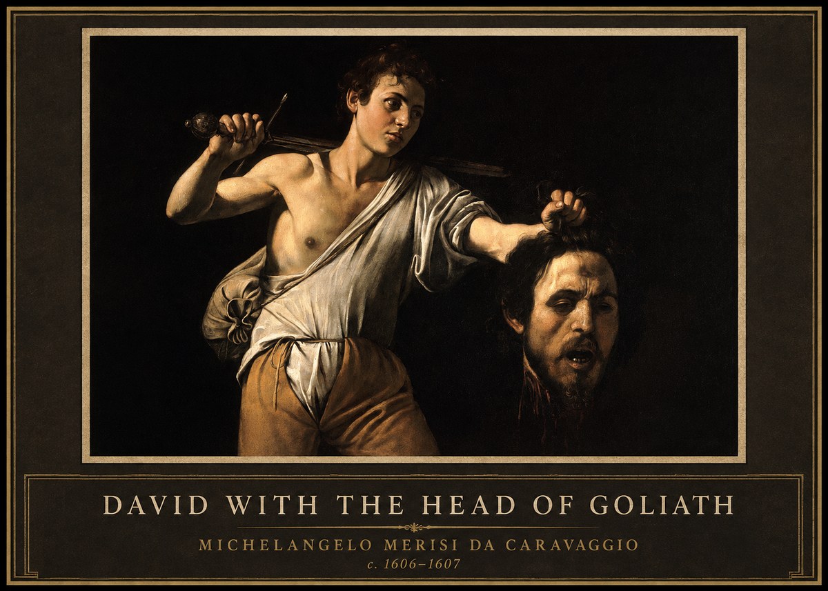 Michelangelo Merisi da Caravaggio David with the Head of Goliath V No1 - Plakat
