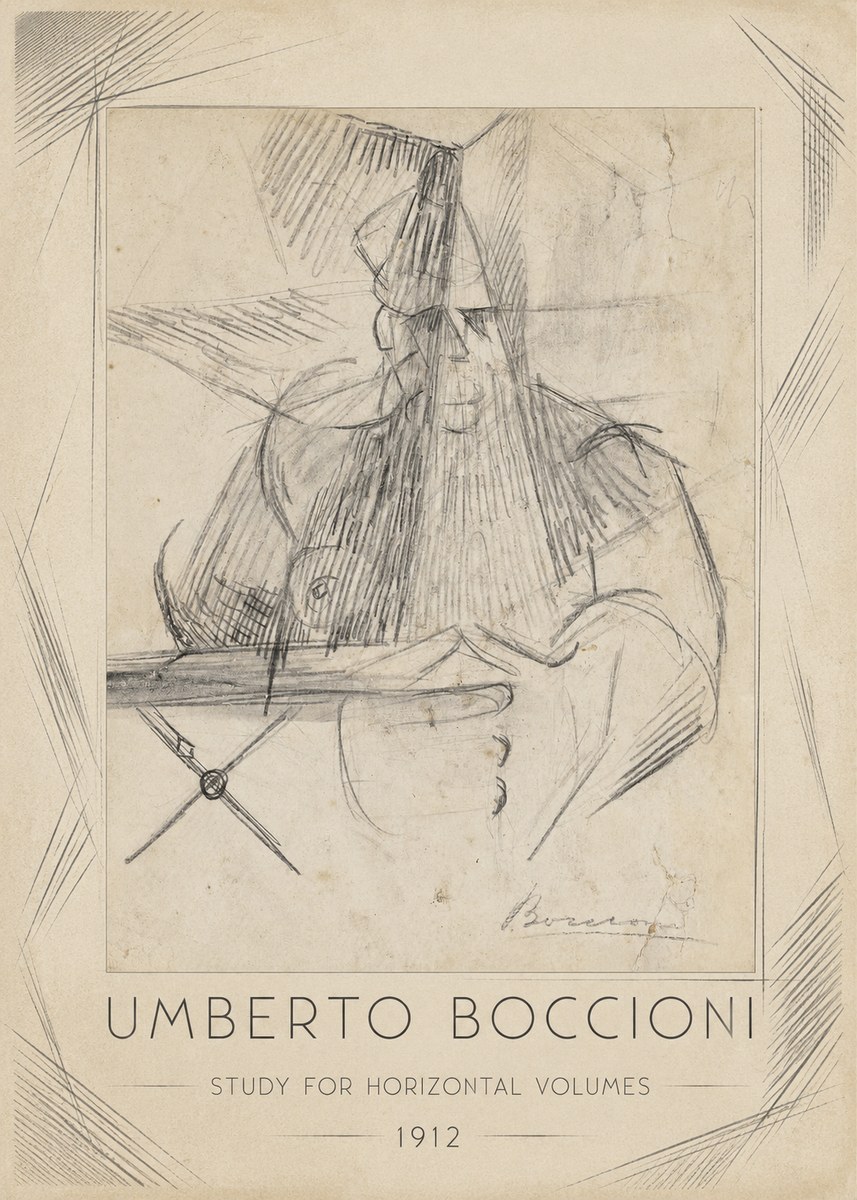 Umberto Boccioni Study for Horizontal Volumes No1 - Plakat