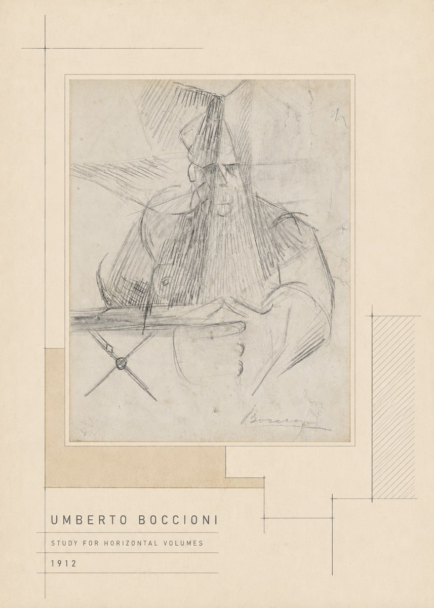 Umberto Boccioni Study for Horizontal Volumes No5 - Plakat
