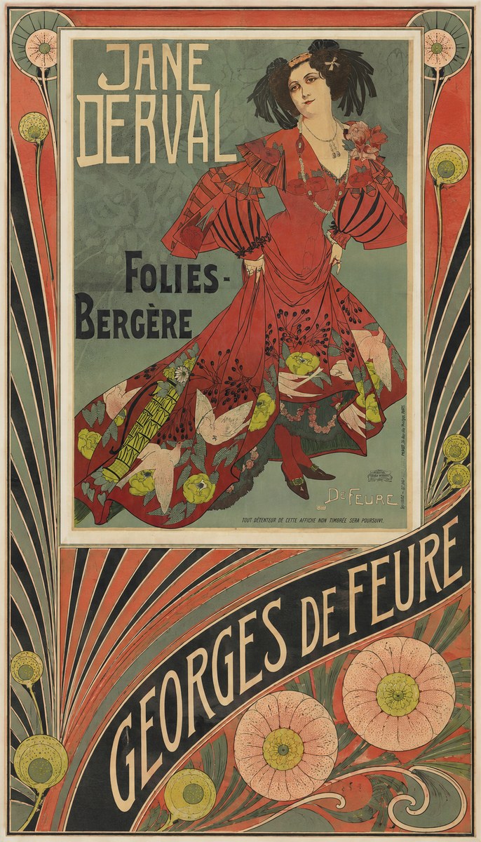 Georges de Feure Jane Derval - Folies-bergère III No6 - Plakat