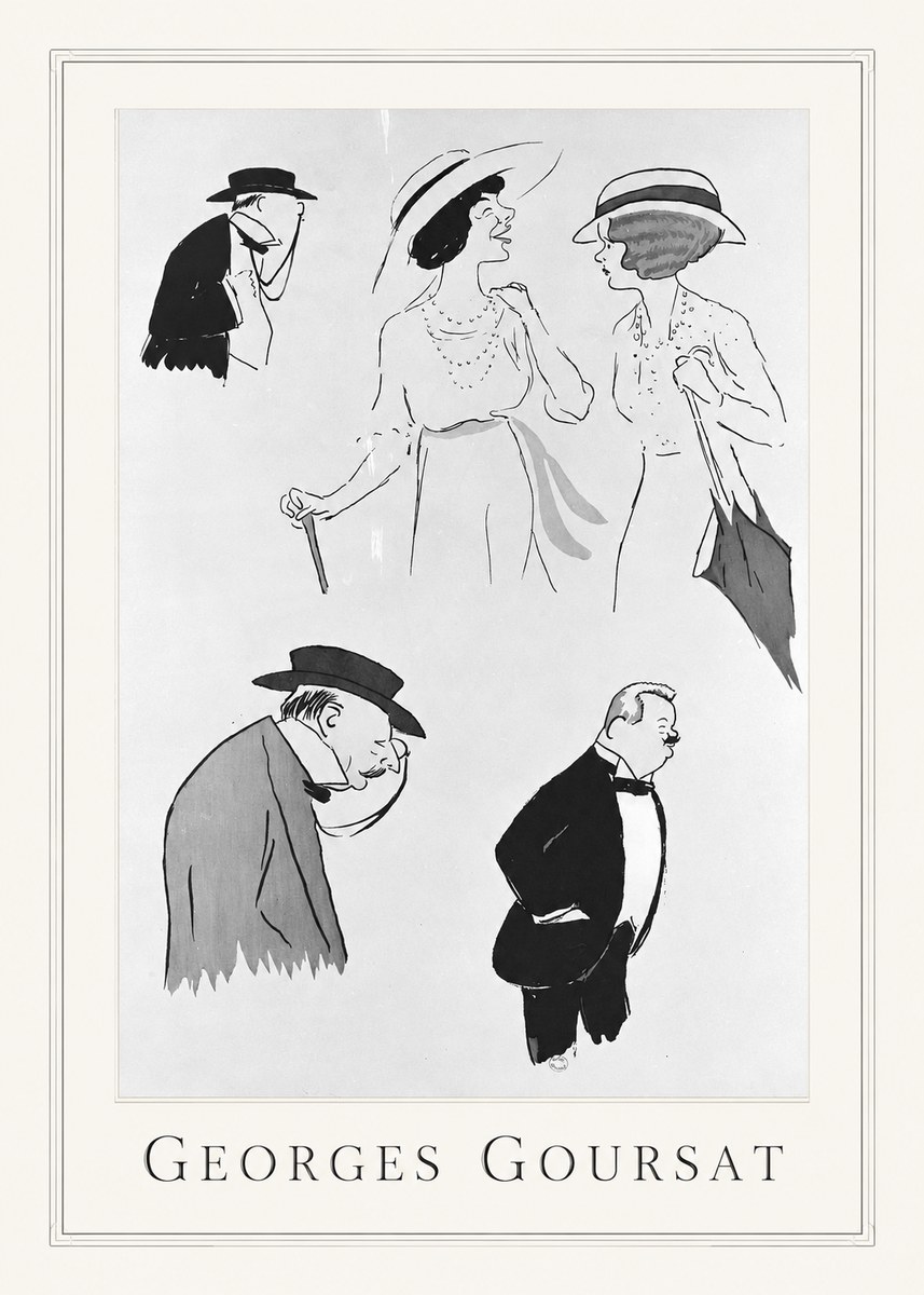 Georges Goursat Character Studies No1 - Plakat