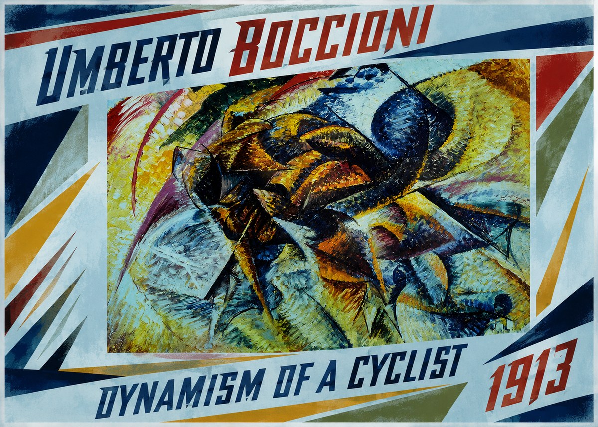 Umberto Boccioni Dynamism of a Cyclist II No1 - Plakat