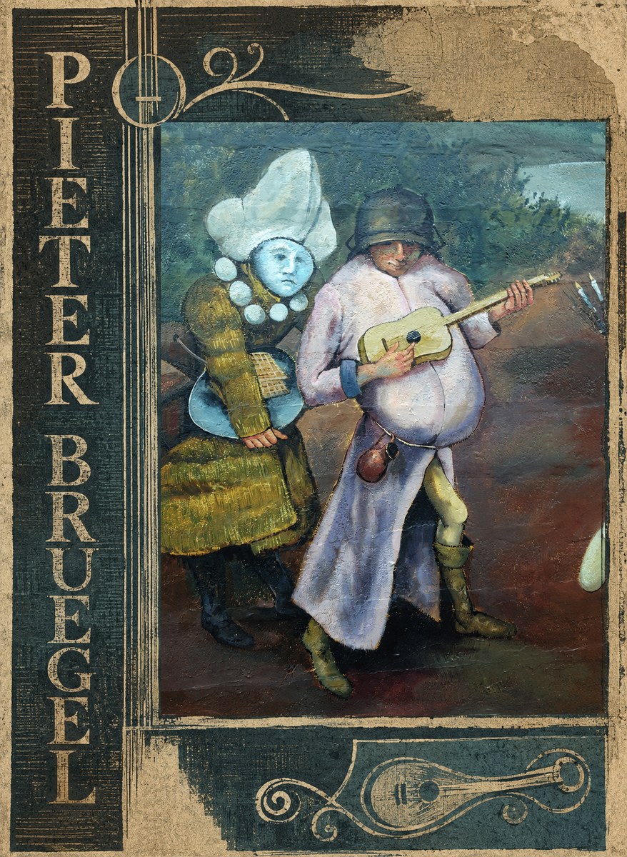 Pieter Bruegel Two Figures with a Lute No2 - Plakat