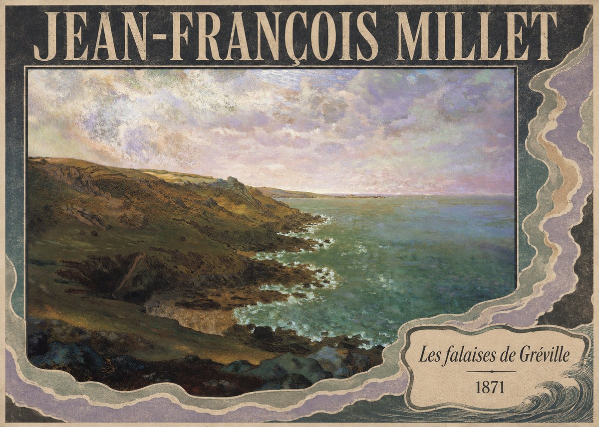 Jean-François Millet Les Falaises De Gréville No6 - Plakat
