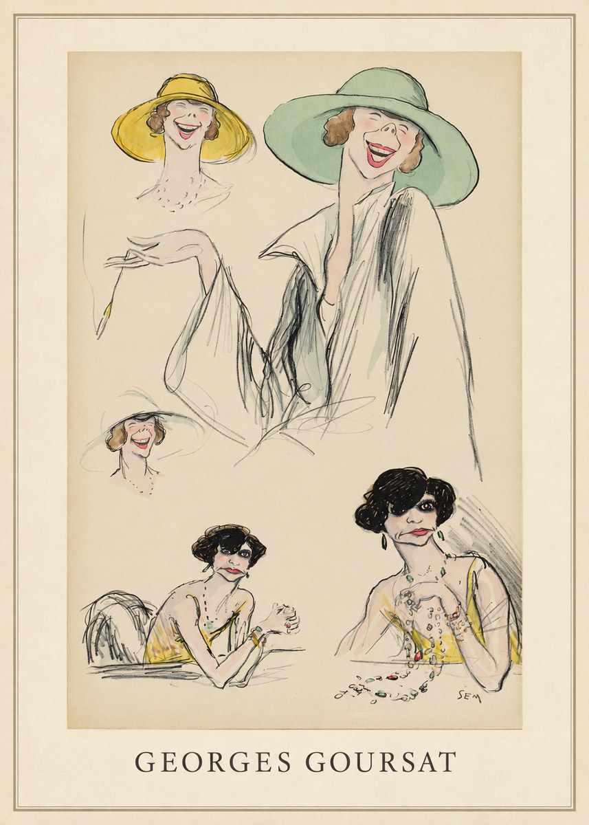 Georges Goursat Elegant Parisian Caricatures No3 - Plakat