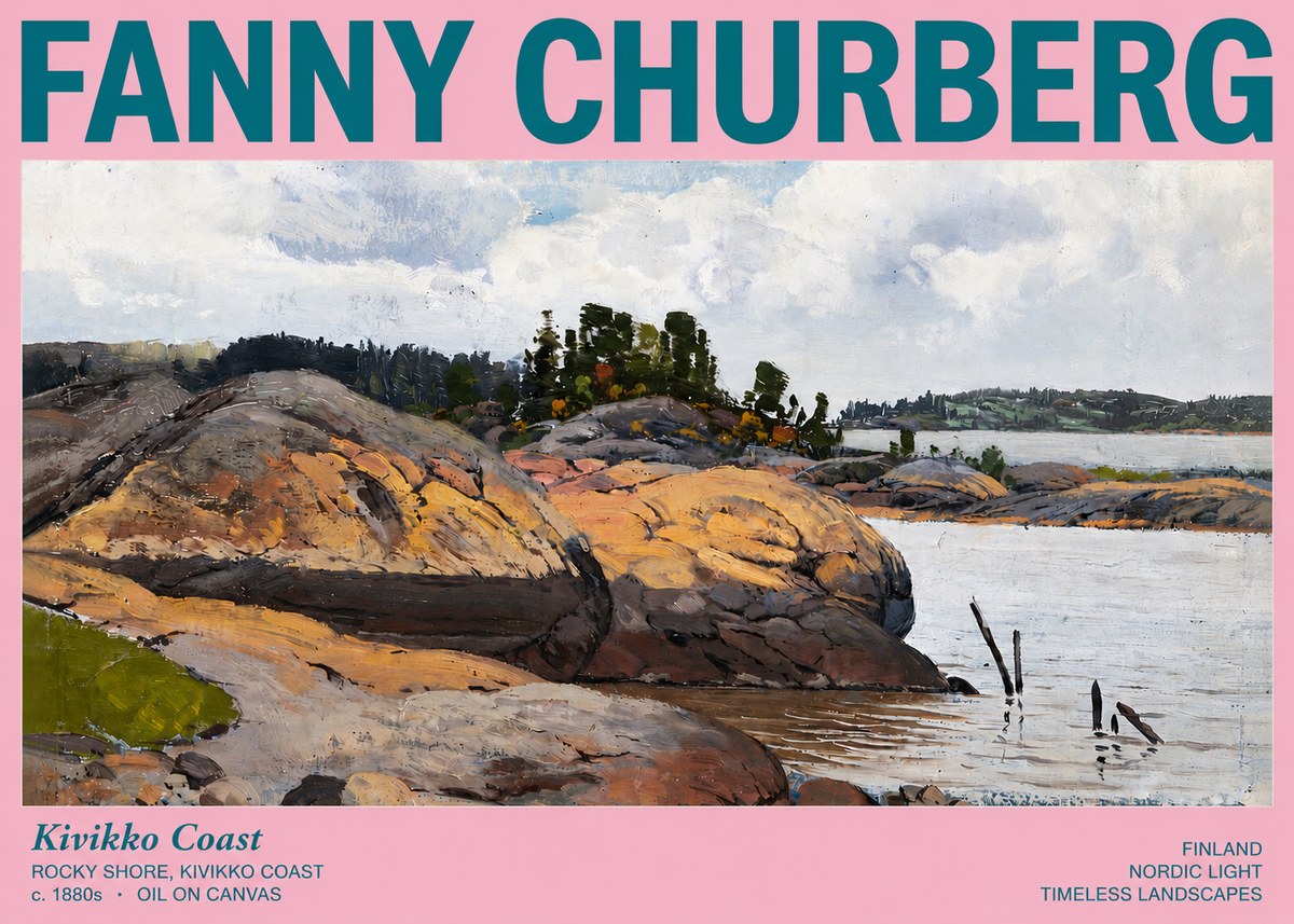 Fanny Churberg Rocky Shore · Kivikko Coast No3 - Plakat
