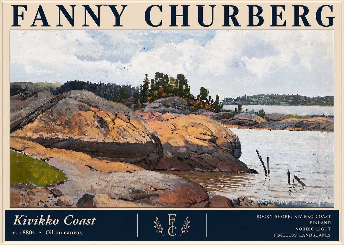 Fanny Churberg Rocky Shore · Kivikko Coast No4 - Plakat