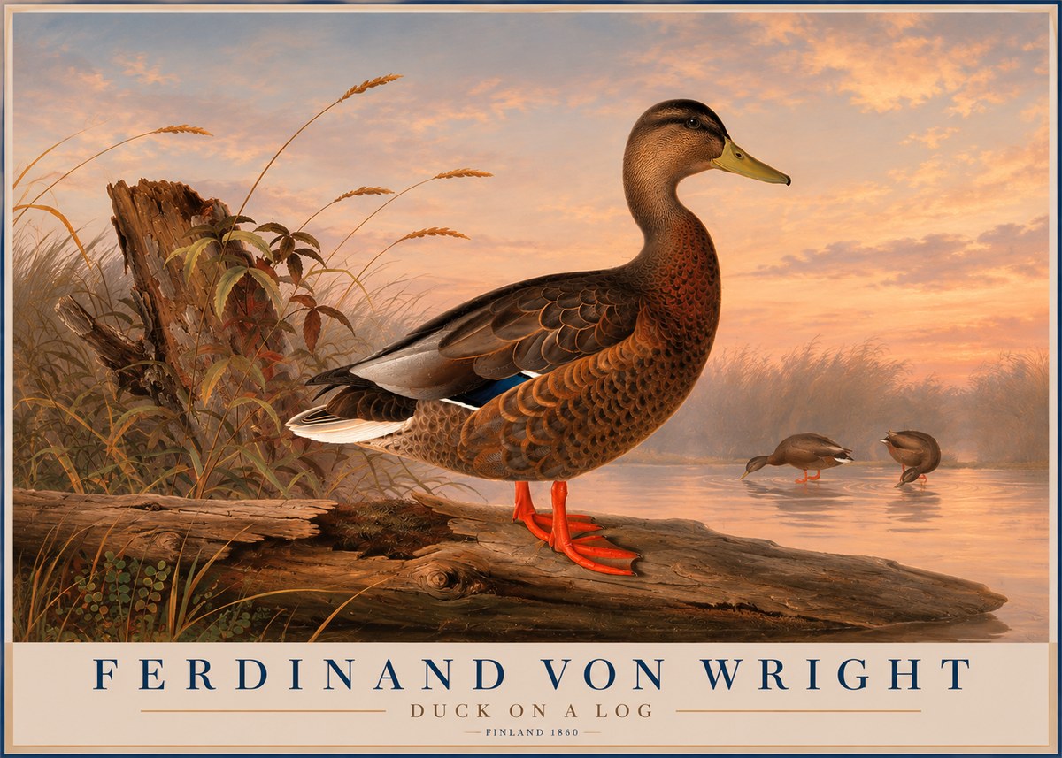 Ferdinand von Wright Wild Duck No6 - Plakat
