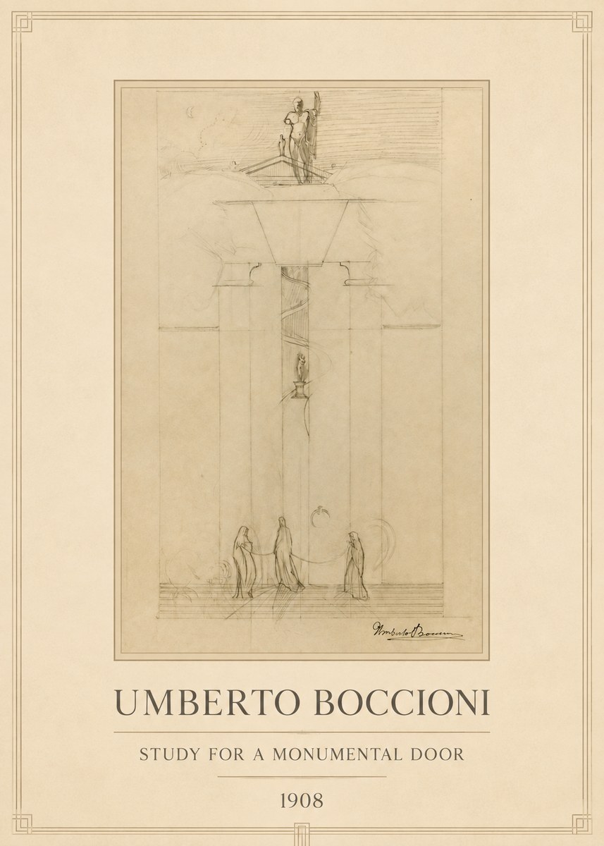Umberto Boccioni Study for a Monumental Gate No4 - Plakat