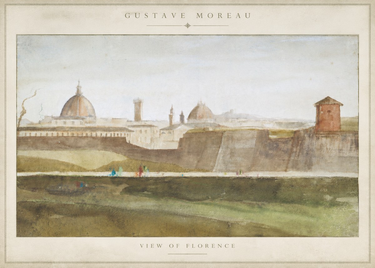 Gustave Moreau View of Florence No5 - Plakat