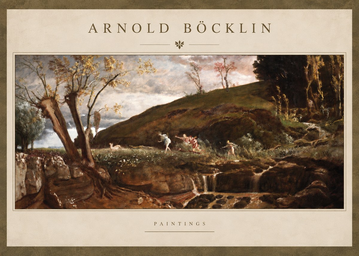 Arnold Böcklin Nymphs and Satyr No5 - Plakat