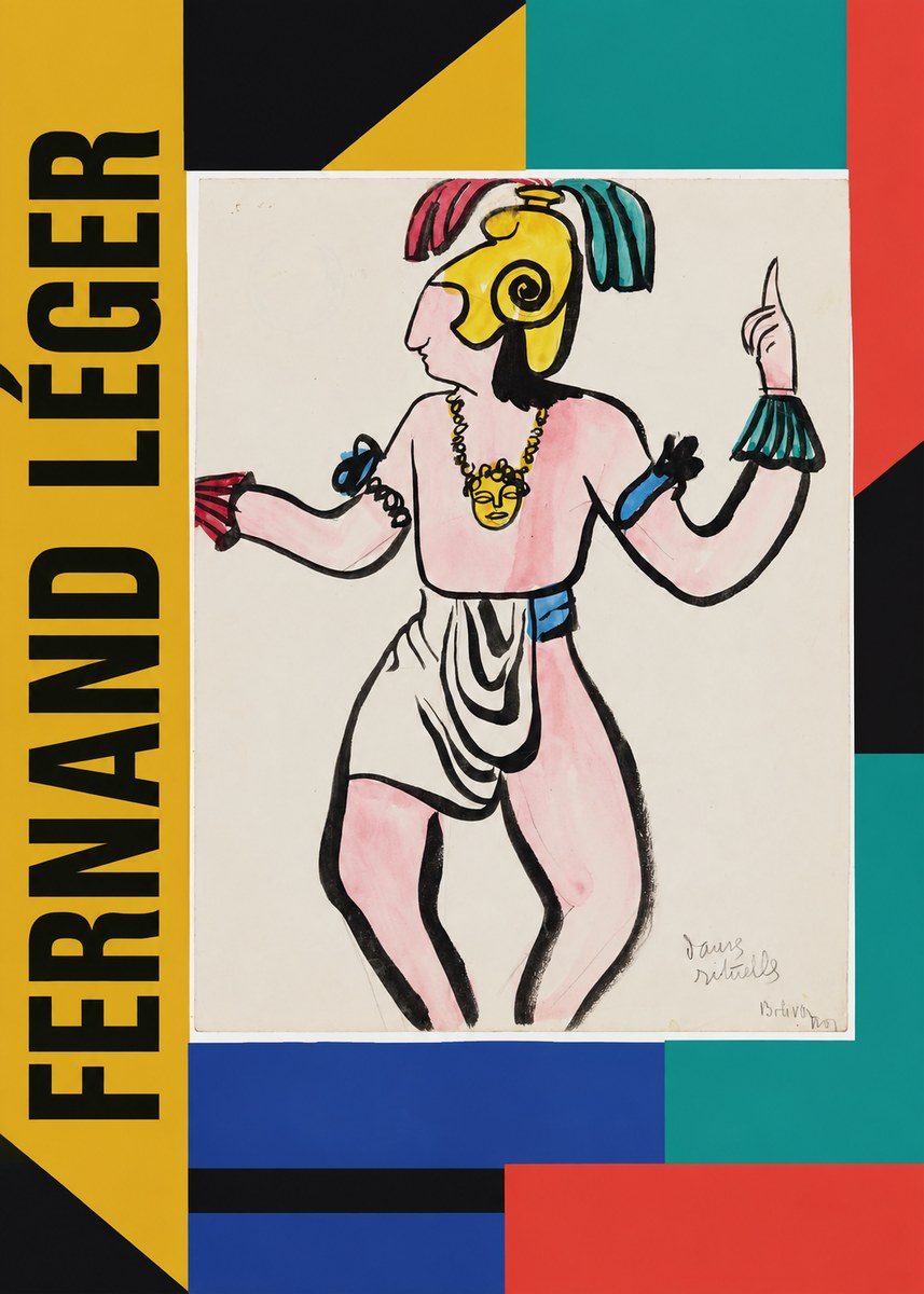 Fernand Léger Dans Rituelles No5 - Plakat