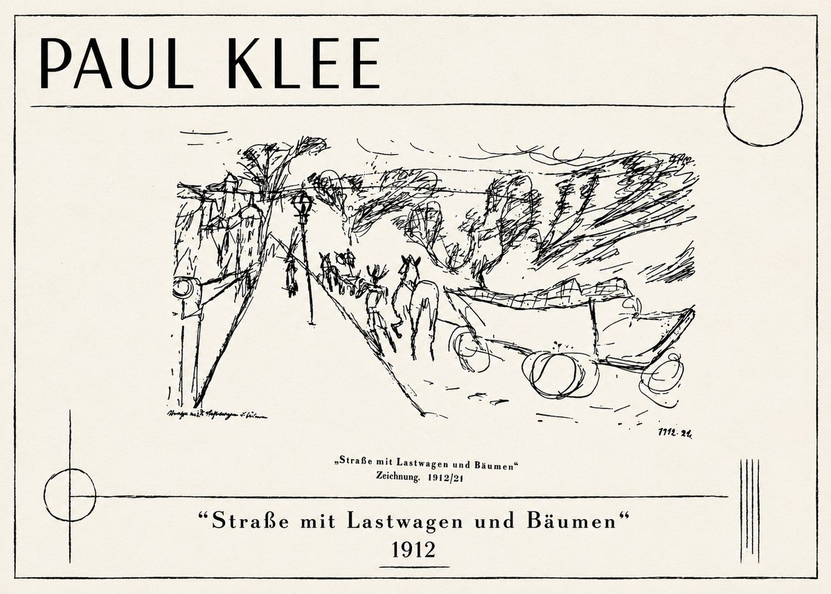 Paul Klee Straße Mit Lastwagen Und Bäumen No1 - Plakat