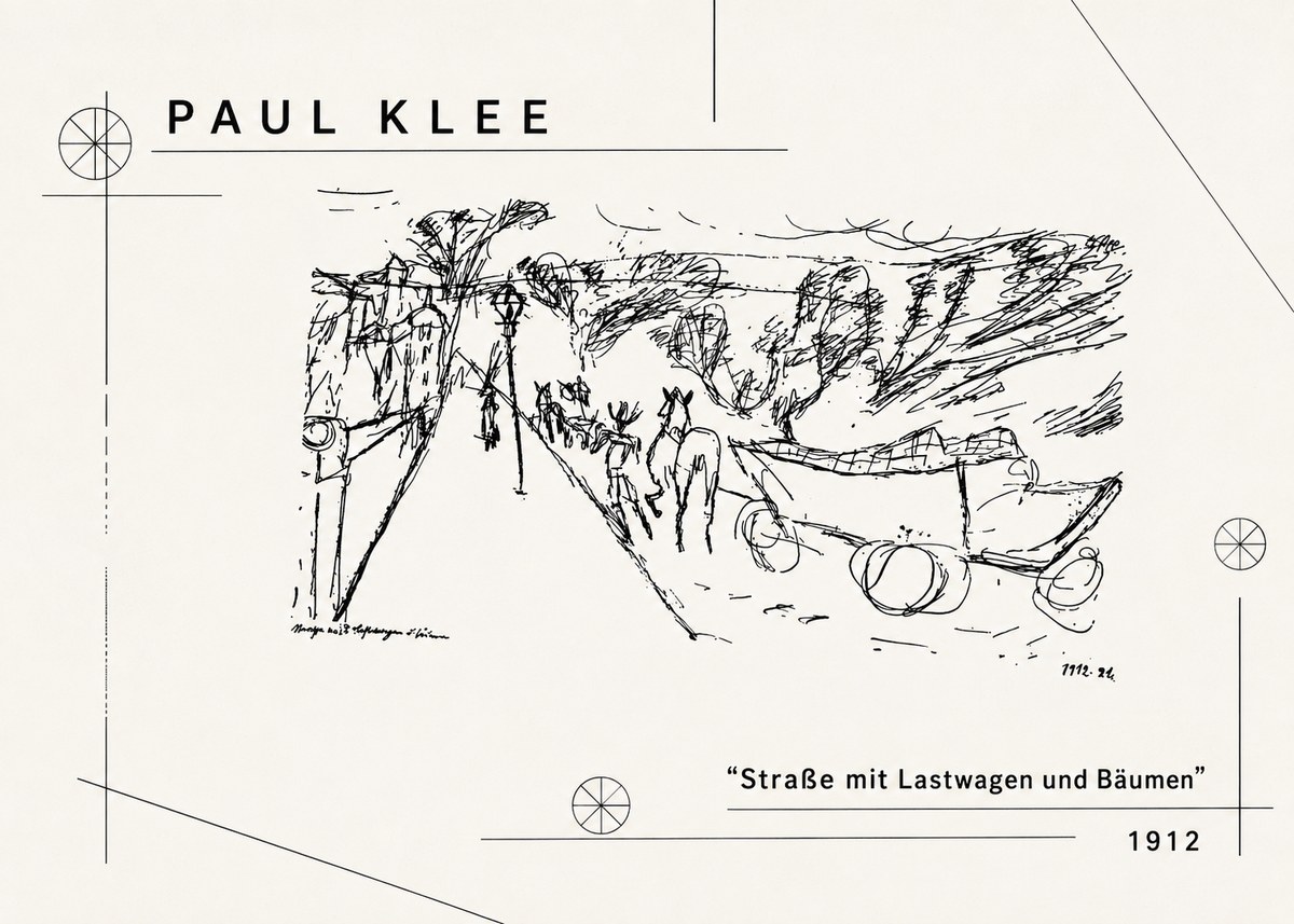 Paul Klee Straße Mit Lastwagen Und Bäumen No2 - Plakat