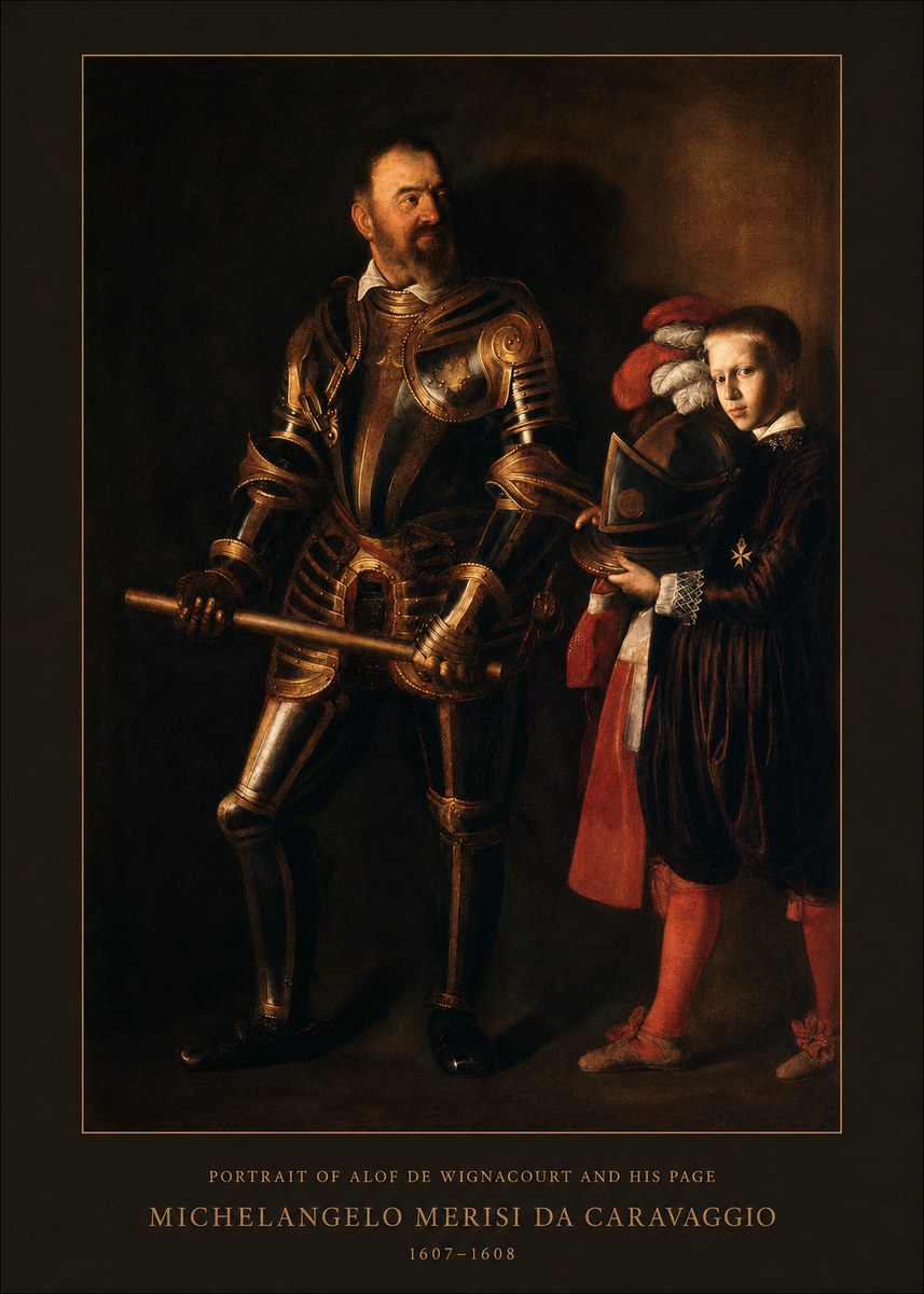 Michelangelo Merisi da Caravaggio Portrait of Alof De Wignacourt and His Page No4 - Plakat