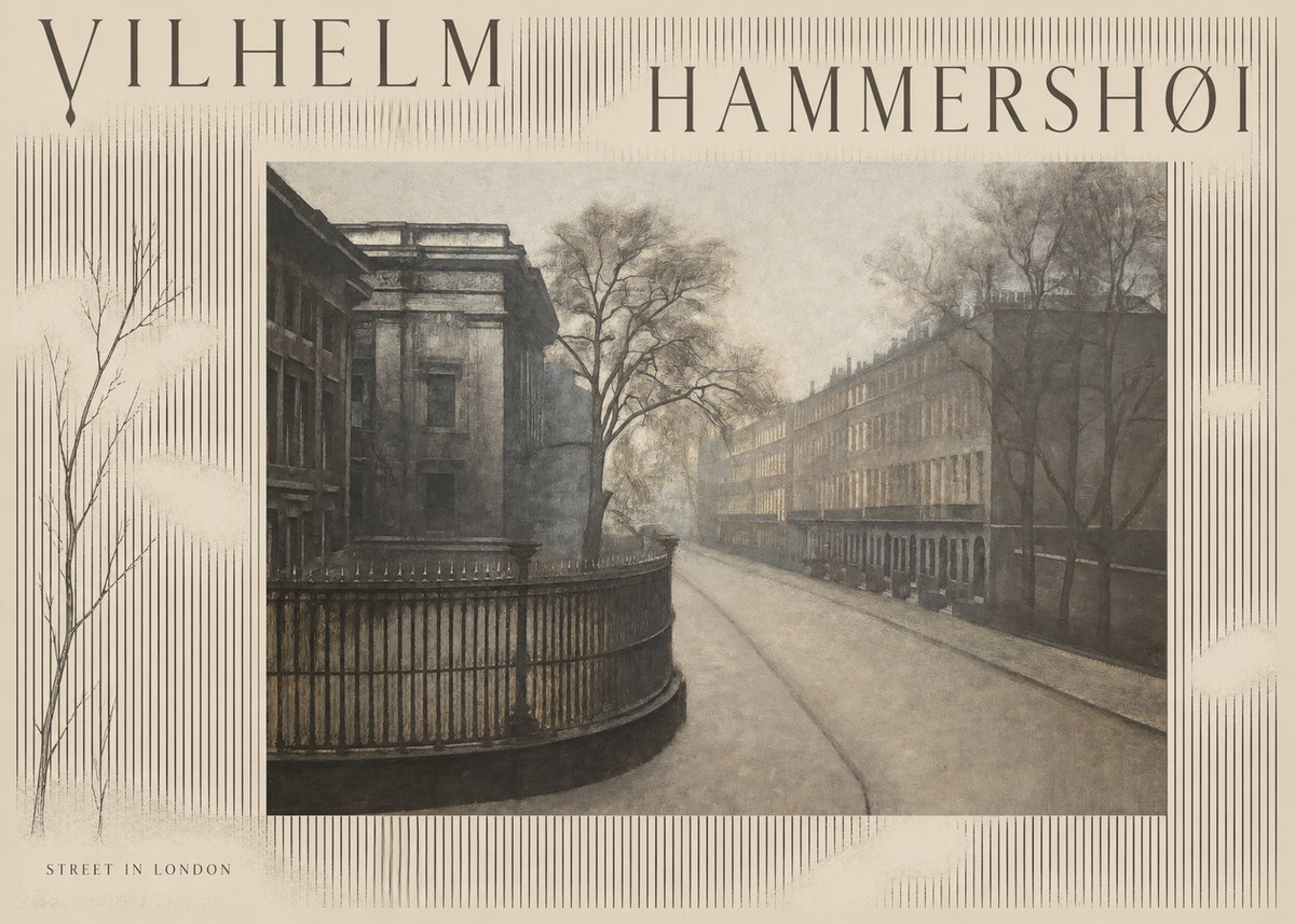 Vilhelm Hammershøi Street in London No4 - Plakat