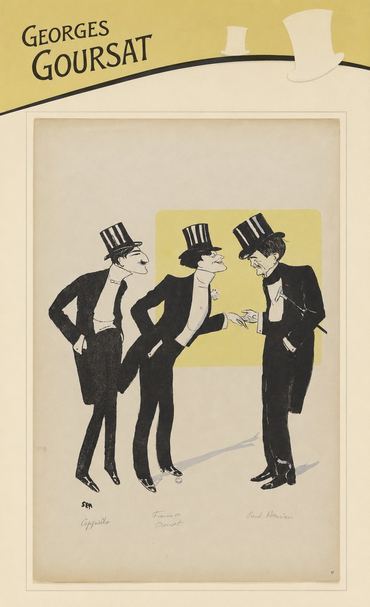 Georges Goursat Capiello, Fraxin De Crouset, Poul Hervieu No3 - Plakat