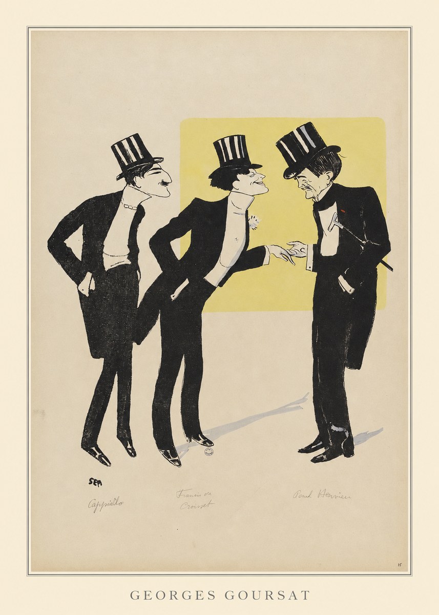 Georges Goursat Capiello, Fraxin De Crouset, Poul Hervieu No5 - Plakat